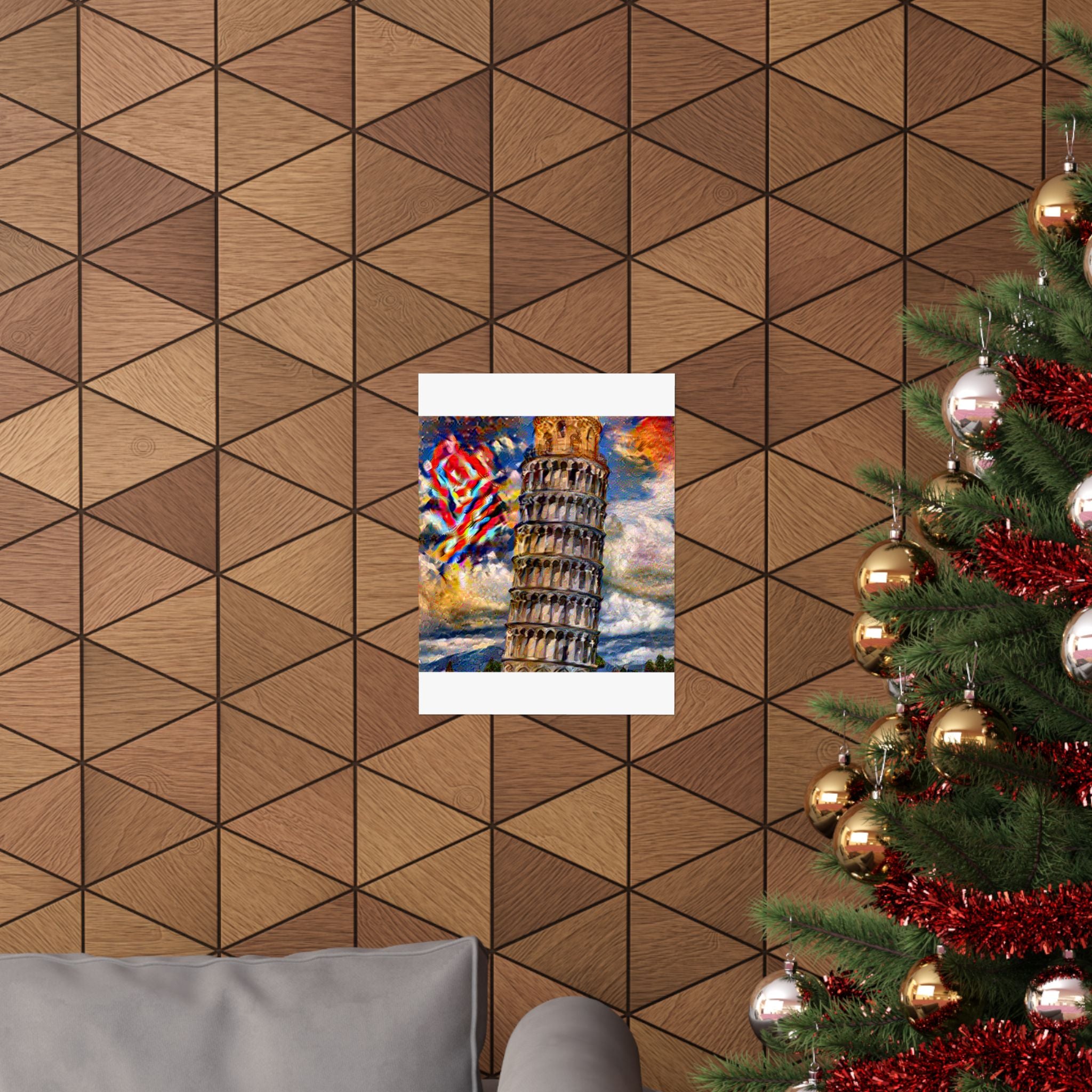 Leaning Tower of Pisa in Composition VII Style | Wassily Kandinsky Inspired Art