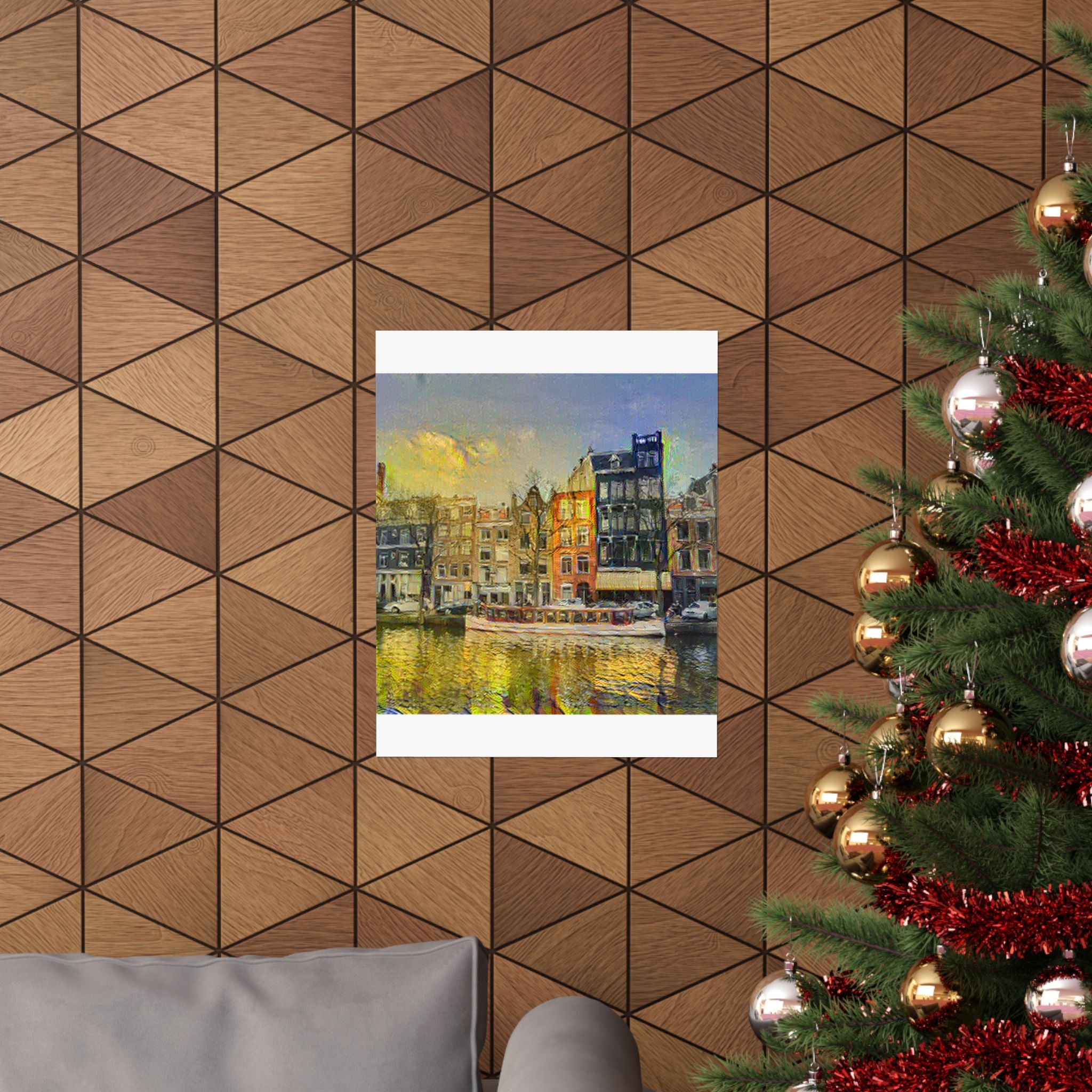 Amsterdam Canal Ring in Cafe Terrace at Night Style | Vincent van Gogh Inspired Art