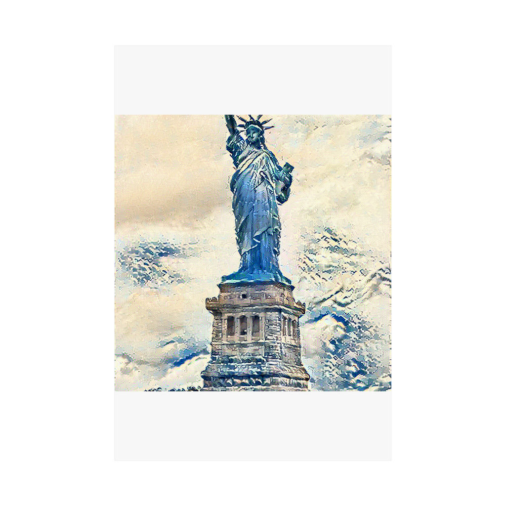 Statue Of Liberty in Great Wave Style - Poster Print