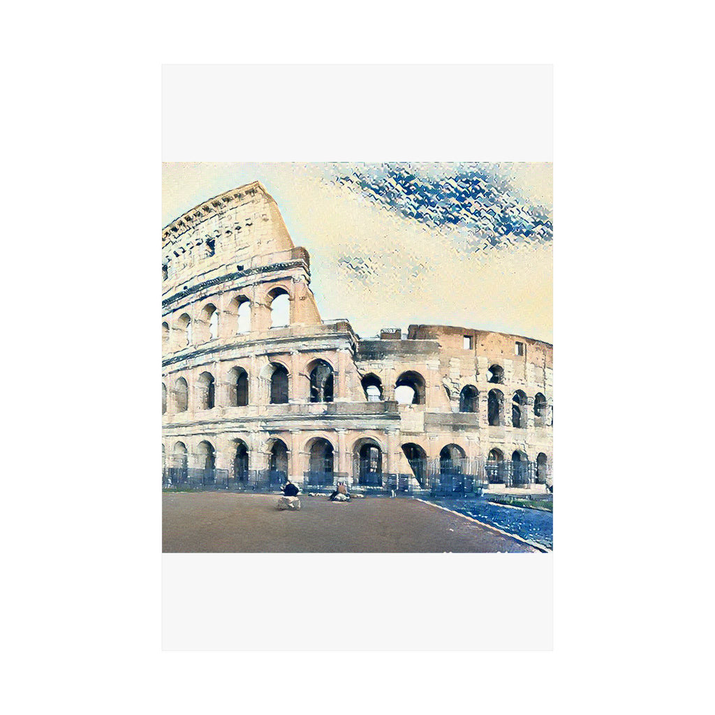 Colosseum in The Great Wave off Kanagawa Style | Katsushika Hokusai Inspired Art