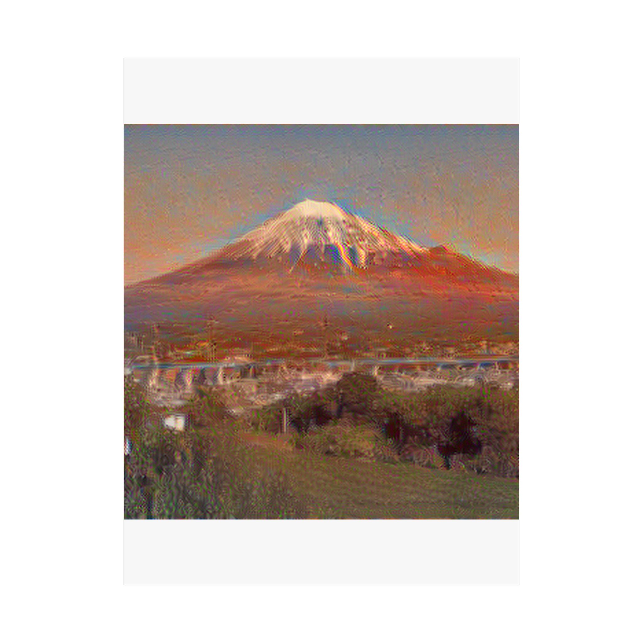 Mount Fuji in The Scream Style - Poster Print
