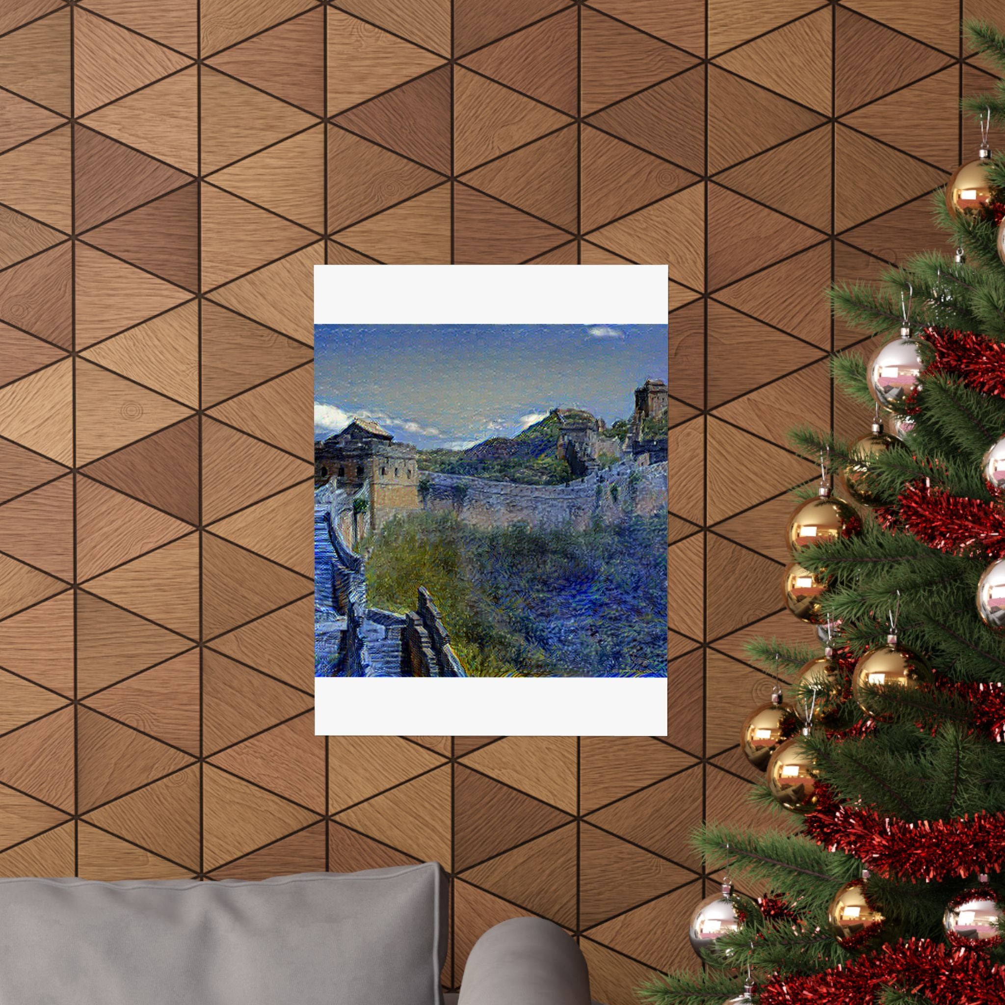 Great Wall of China in Starry Night Style | Vincent van Gogh Inspired Art