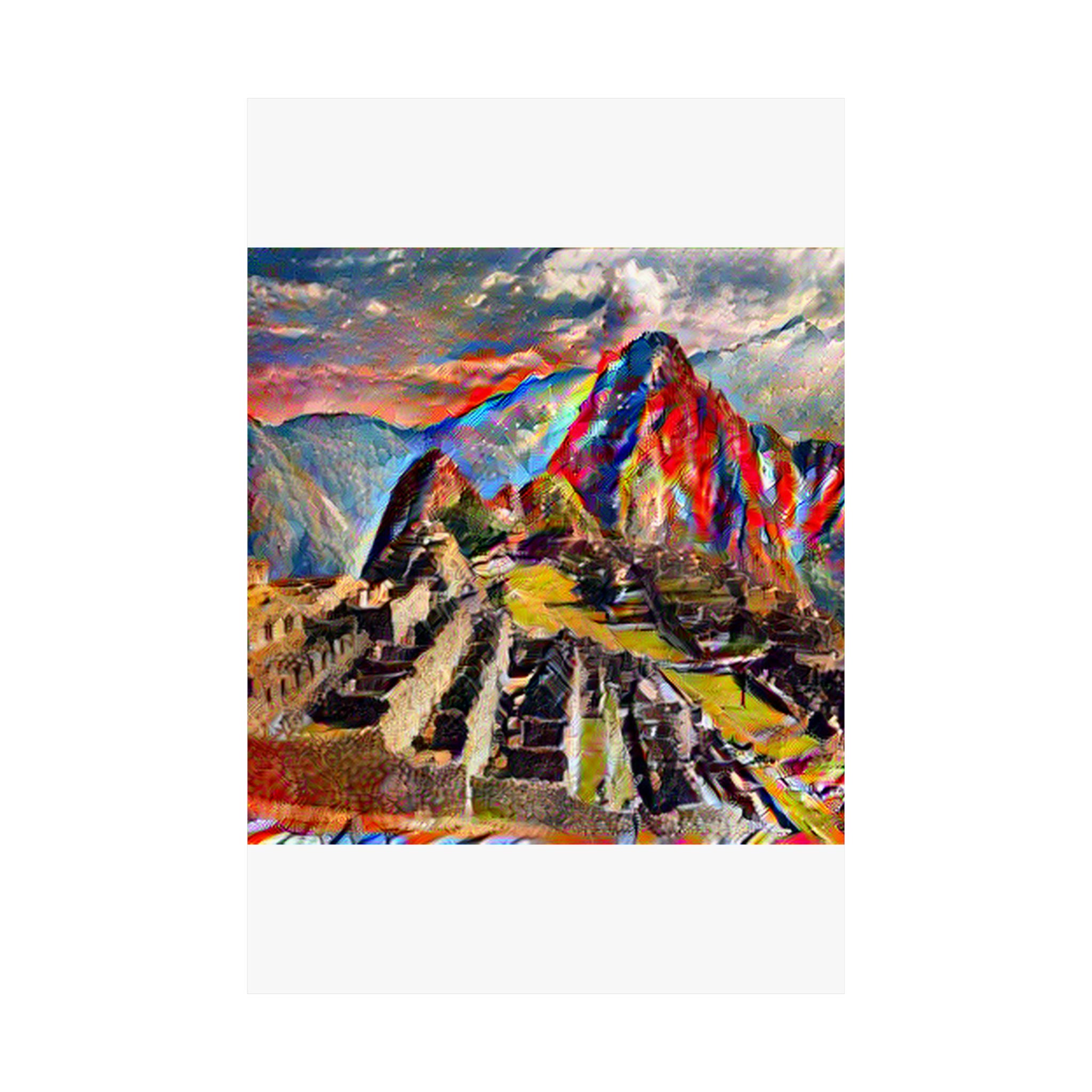Machu Picchu in Composition Vii Style - Poster Print