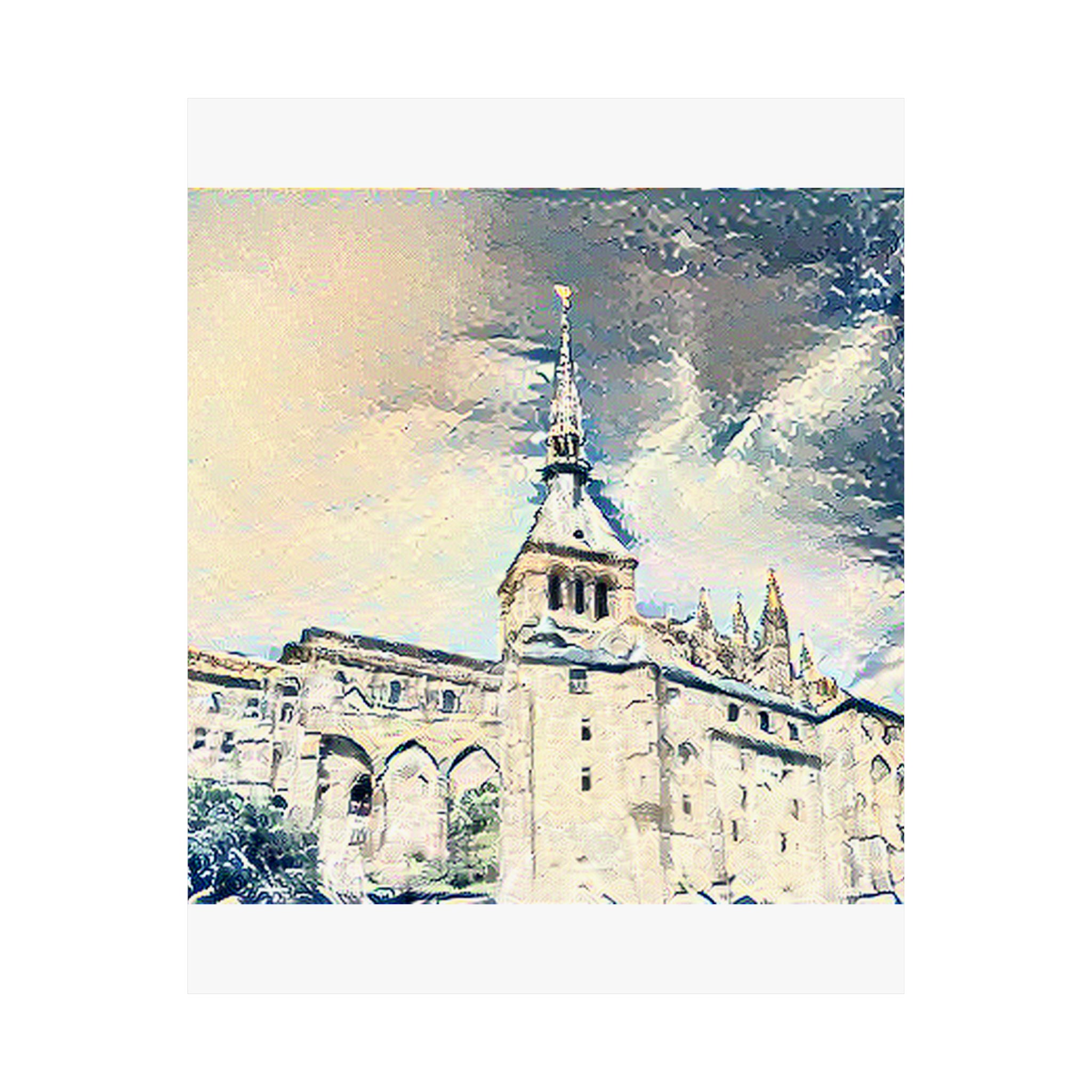 Mont Saint-Michel in The Great Wave off Kanagawa Style | Katsushika Hokusai Inspired Art