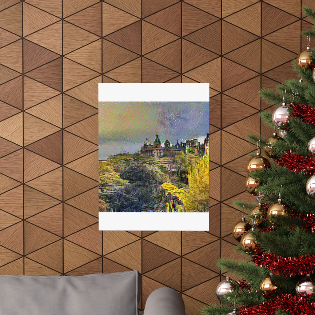 Edinburgh Old Town in Cafe Terrace at Night Style | Vincent van Gogh Inspired Art