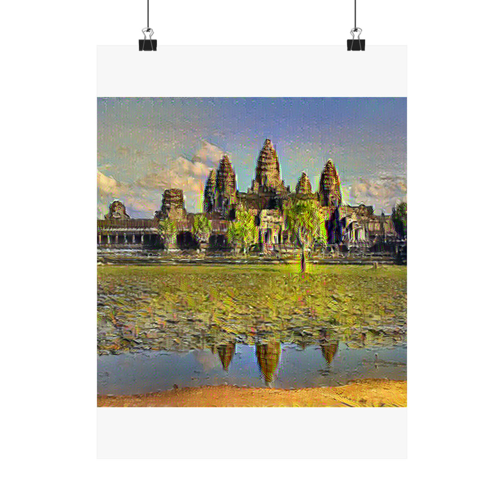 Angkor Wat in Cafe Terrace at Night Style | Vincent van Gogh Inspired Art