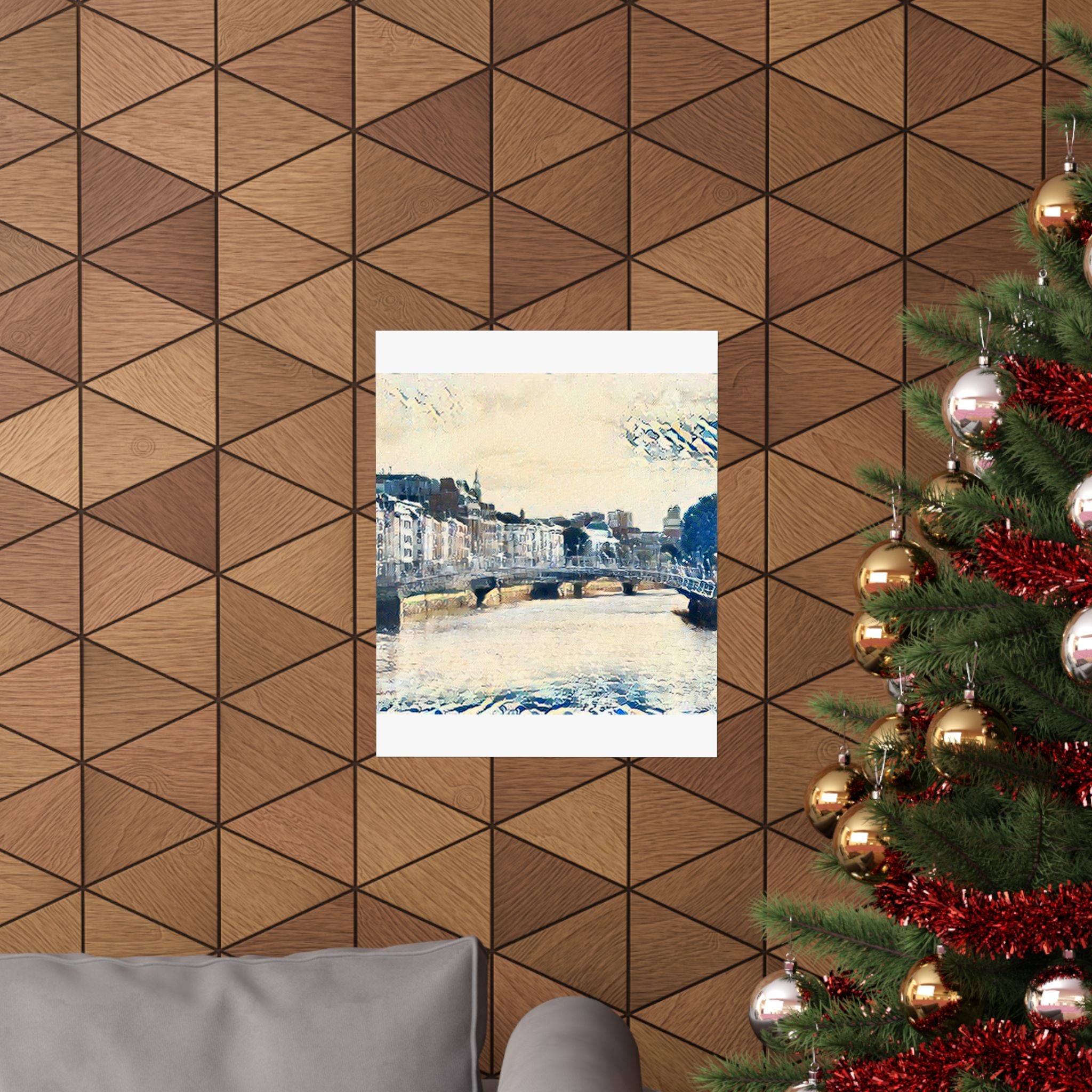 Ha'penny Bridge in The Great Wave off Kanagawa Style | Katsushika Hokusai Inspired Art