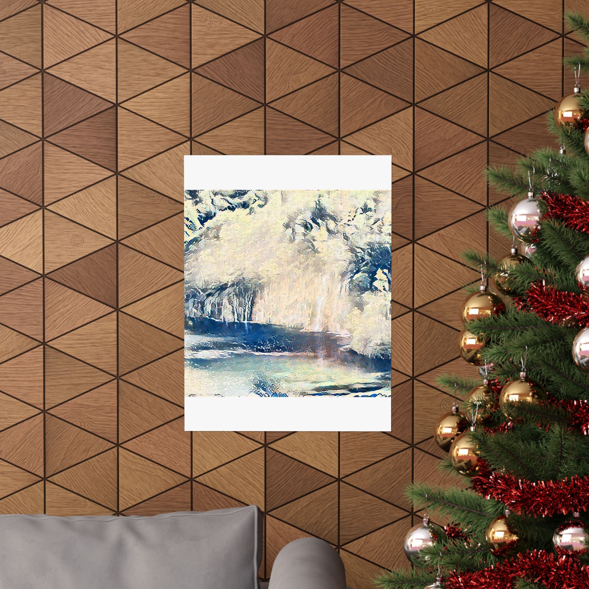 Plitvice Lakes in The Great Wave off Kanagawa Style | Katsushika Hokusai Inspired Art