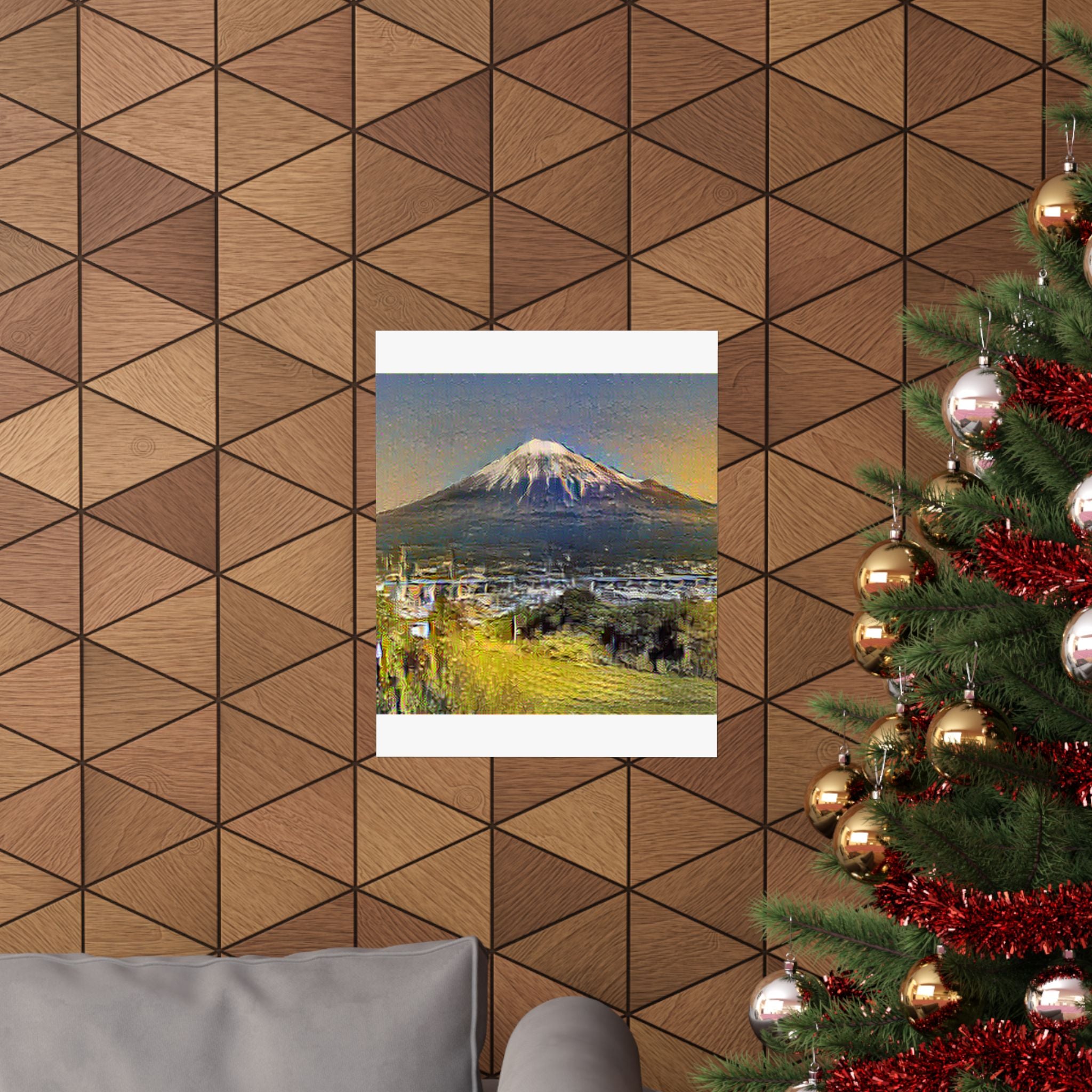 Mount Fuji in Cafe Terrace Style - Poster Print