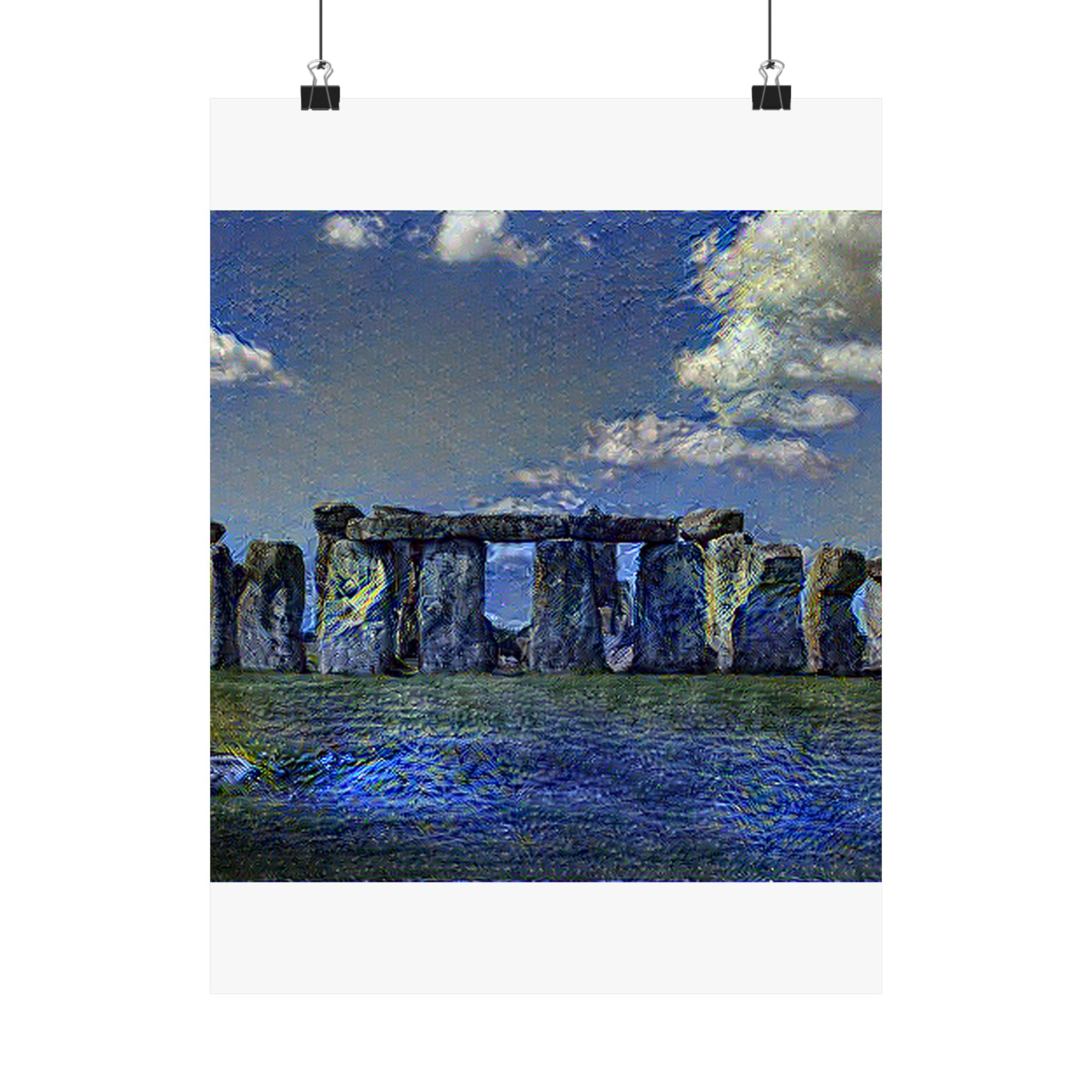 Stonehenge in Starry Night Style - Poster Print