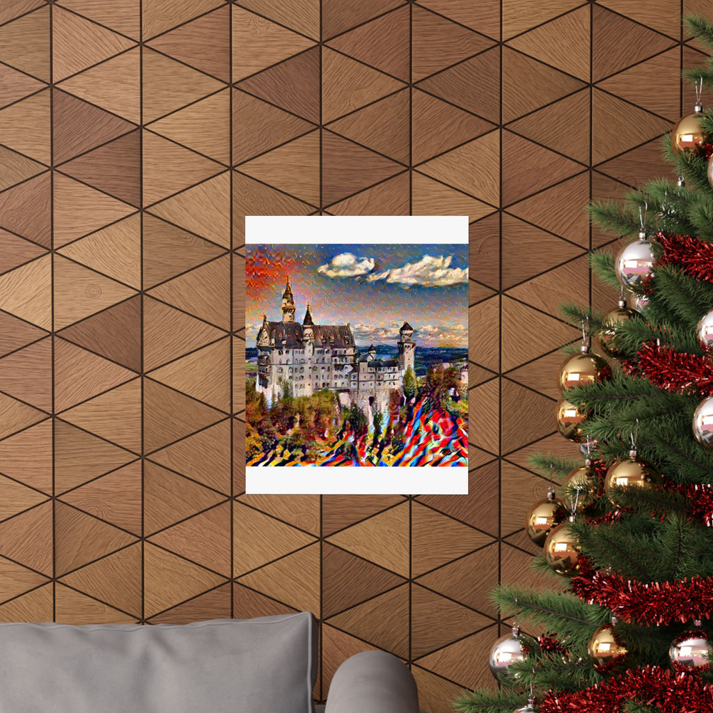 Neuschwanstein in Composition Vii Style - Poster Print