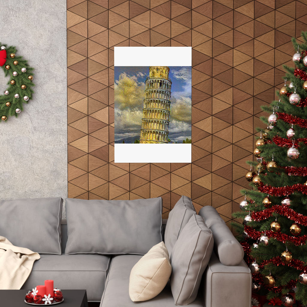 Tower Of Pisa in Cafe Terrace Style - Poster Print