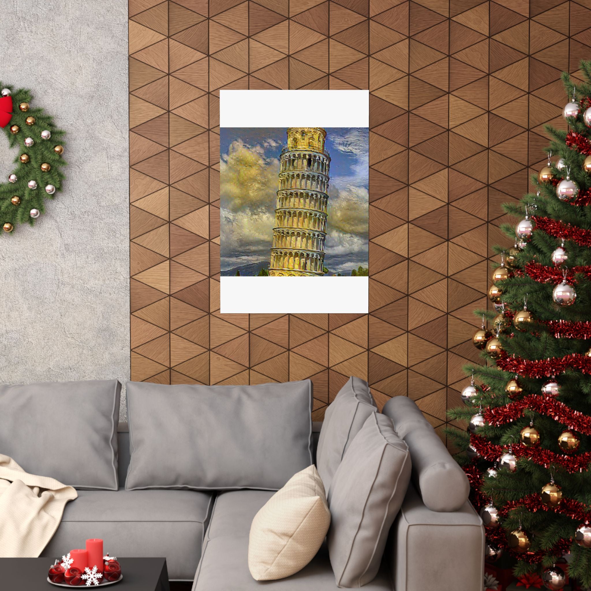 Tower Of Pisa in Cafe Terrace Style - Poster Print
