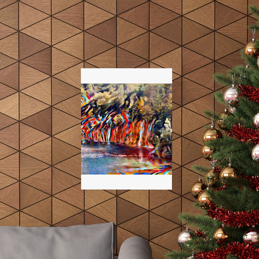 Plitvice Lakes in Composition VII Style | Wassily Kandinsky Inspired Art