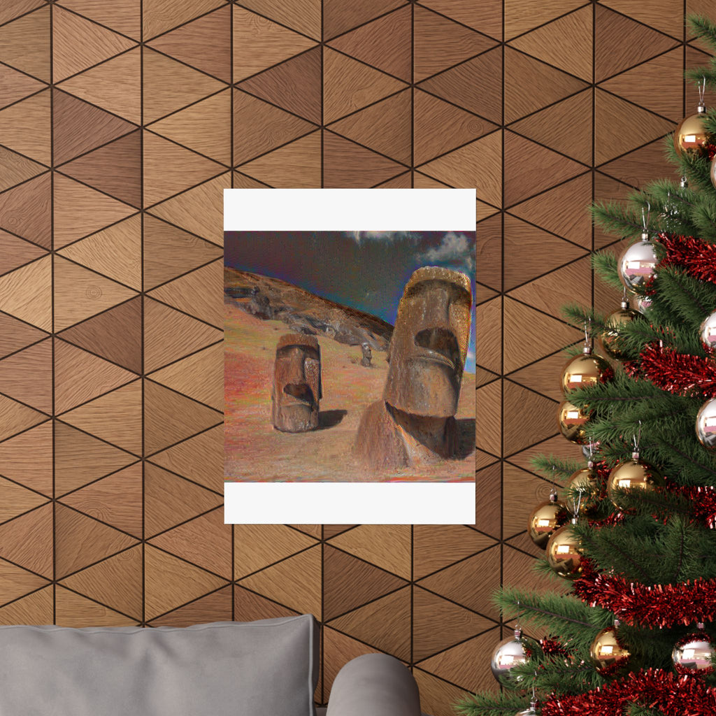 Moai Statues in The Scream Style | Edvard Munch Inspired Art