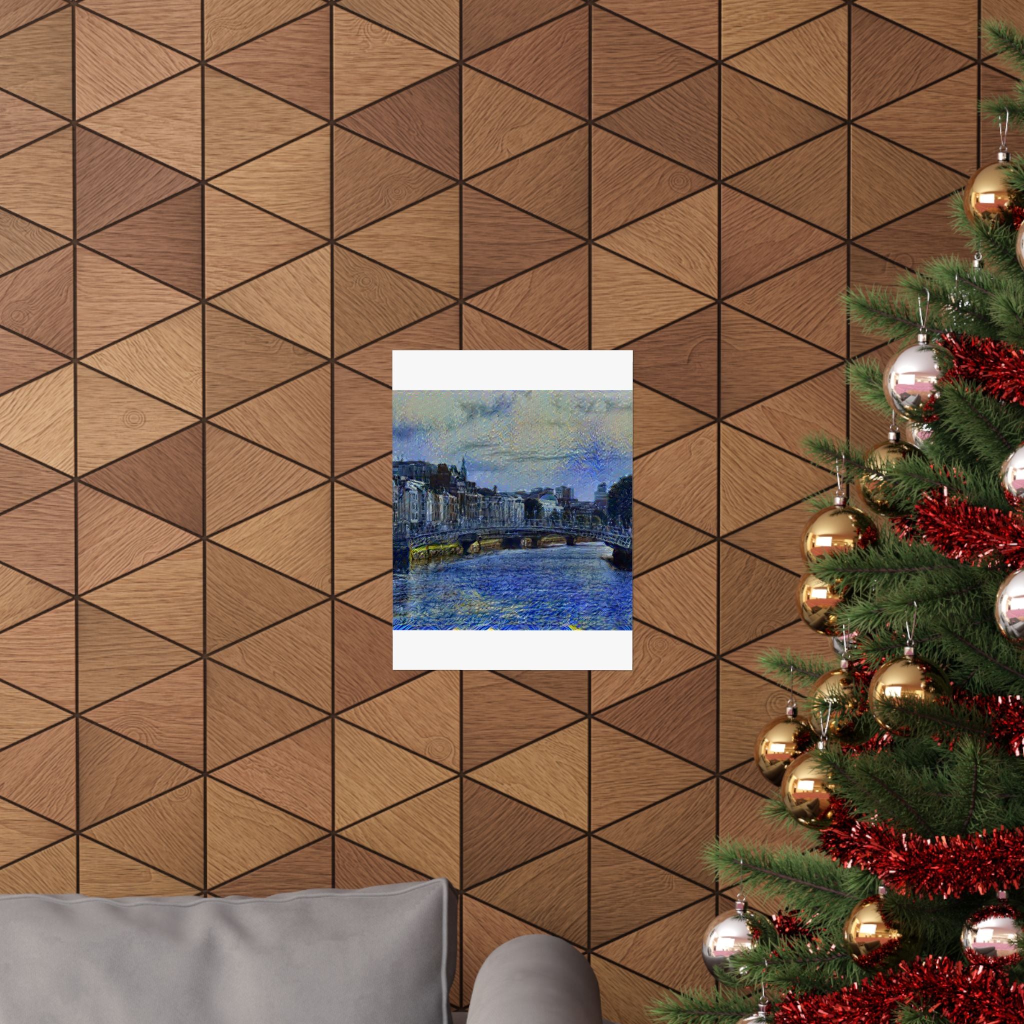 Ha'penny Bridge in Starry Night Style | Vincent van Gogh Inspired Art