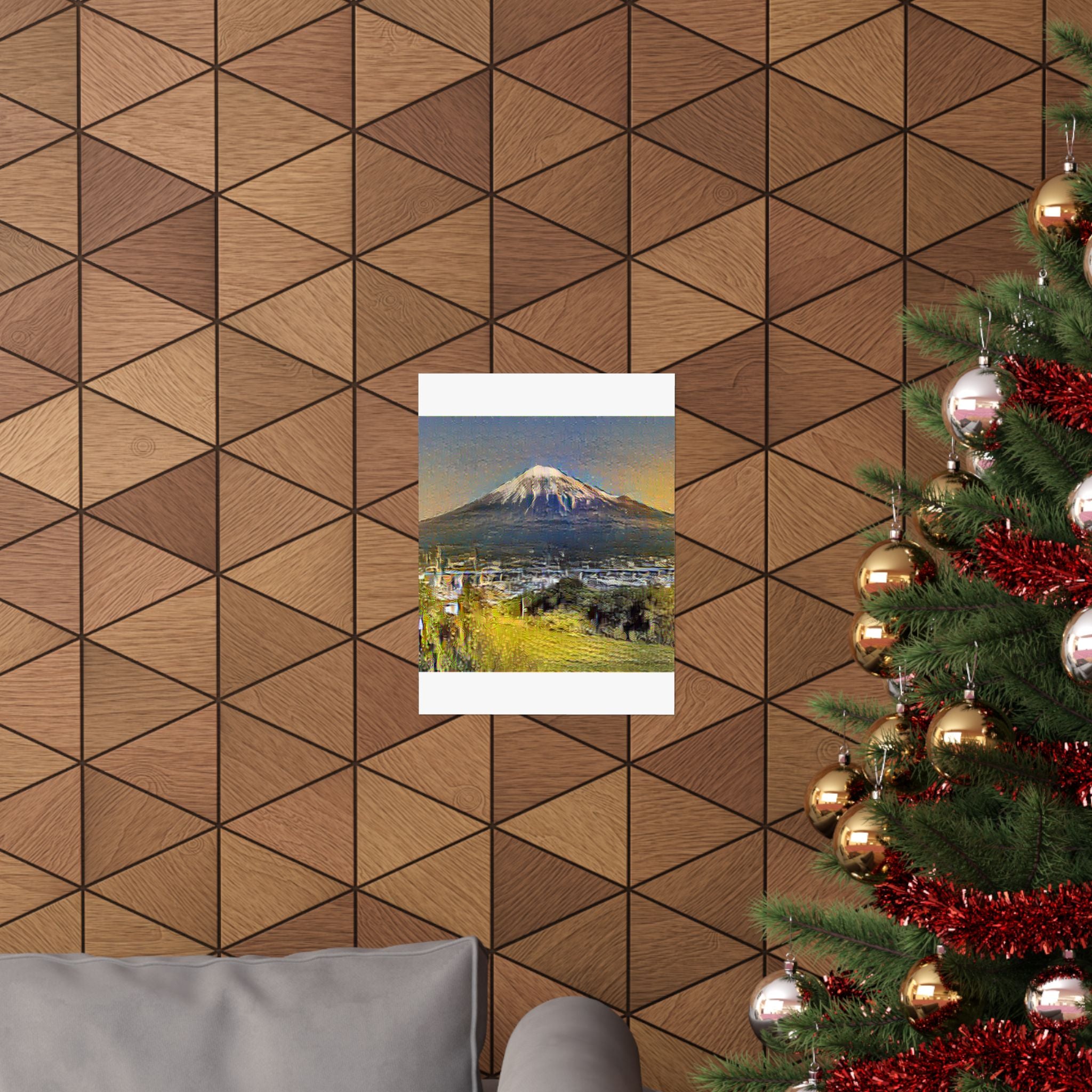 Mount Fuji in Cafe Terrace Style - Poster Print