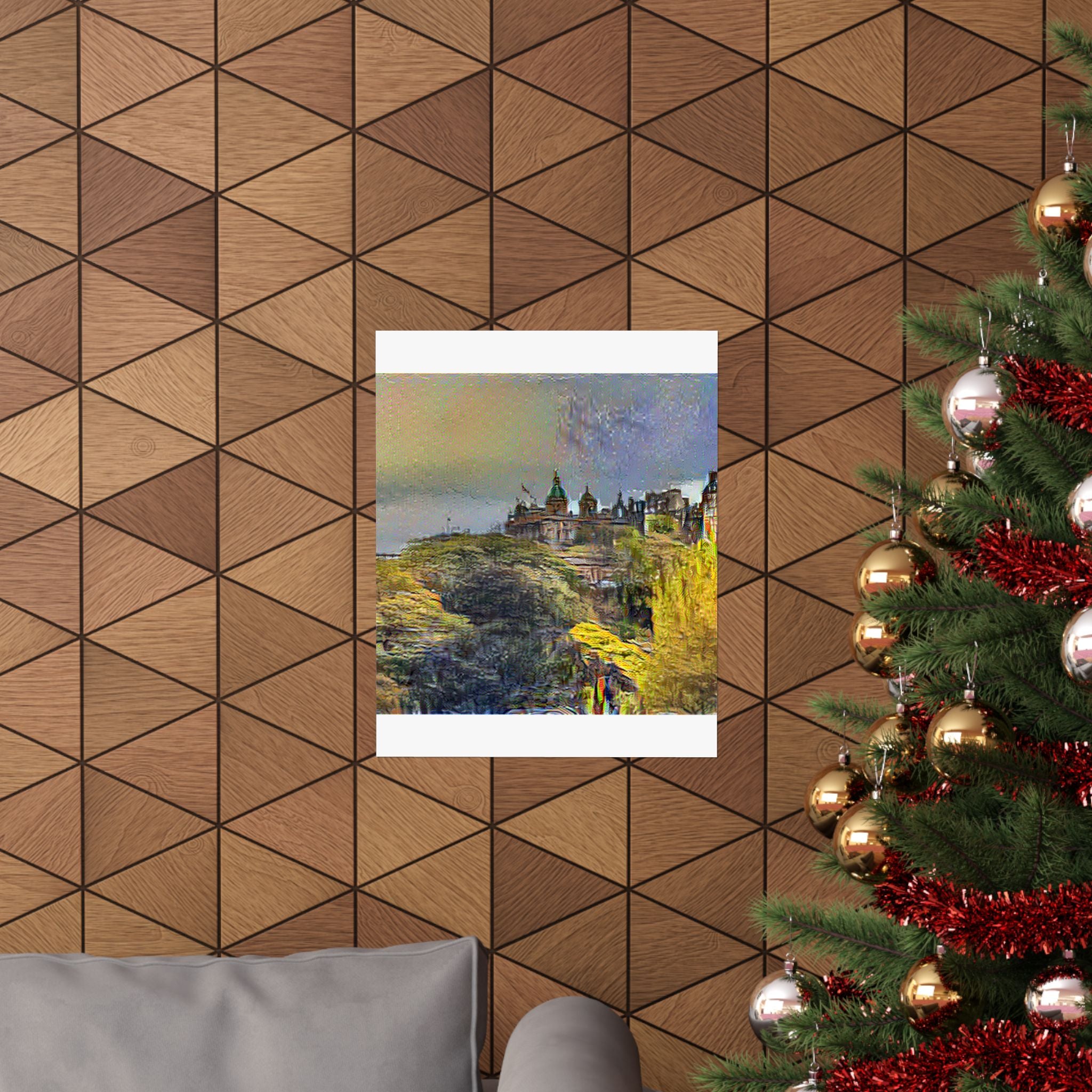 Edinburgh Old Town in Cafe Terrace at Night Style | Vincent van Gogh Inspired Art