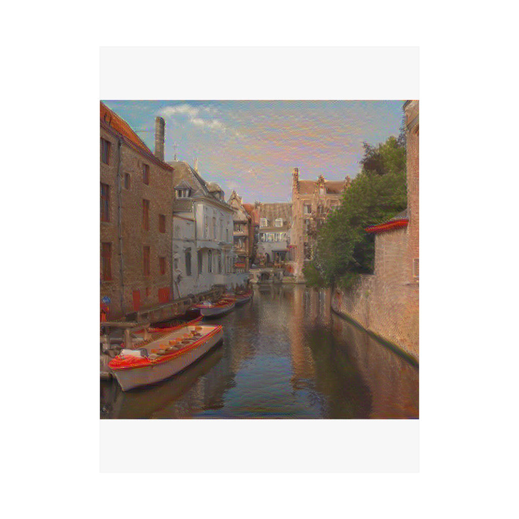 Bruges Medieval Center in The Scream Style | Edvard Munch Inspired Art