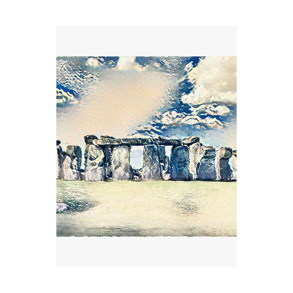 Stonehenge in Great Wave Style - Poster Print
