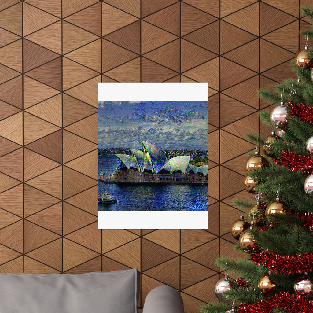 Sydney Opera in Starry Night Style - Poster Print