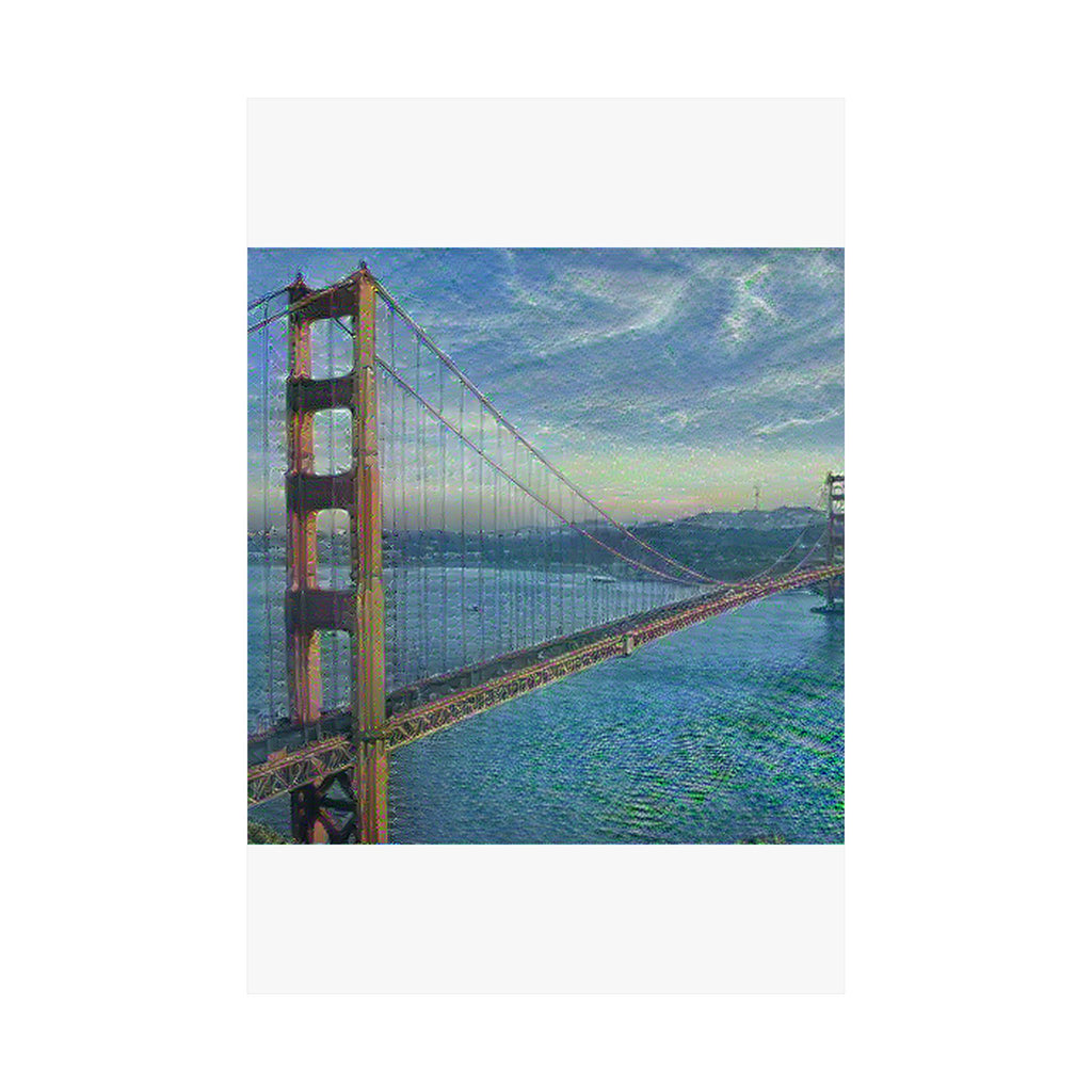 Golden Gate in Water Lilies Style - Poster Print