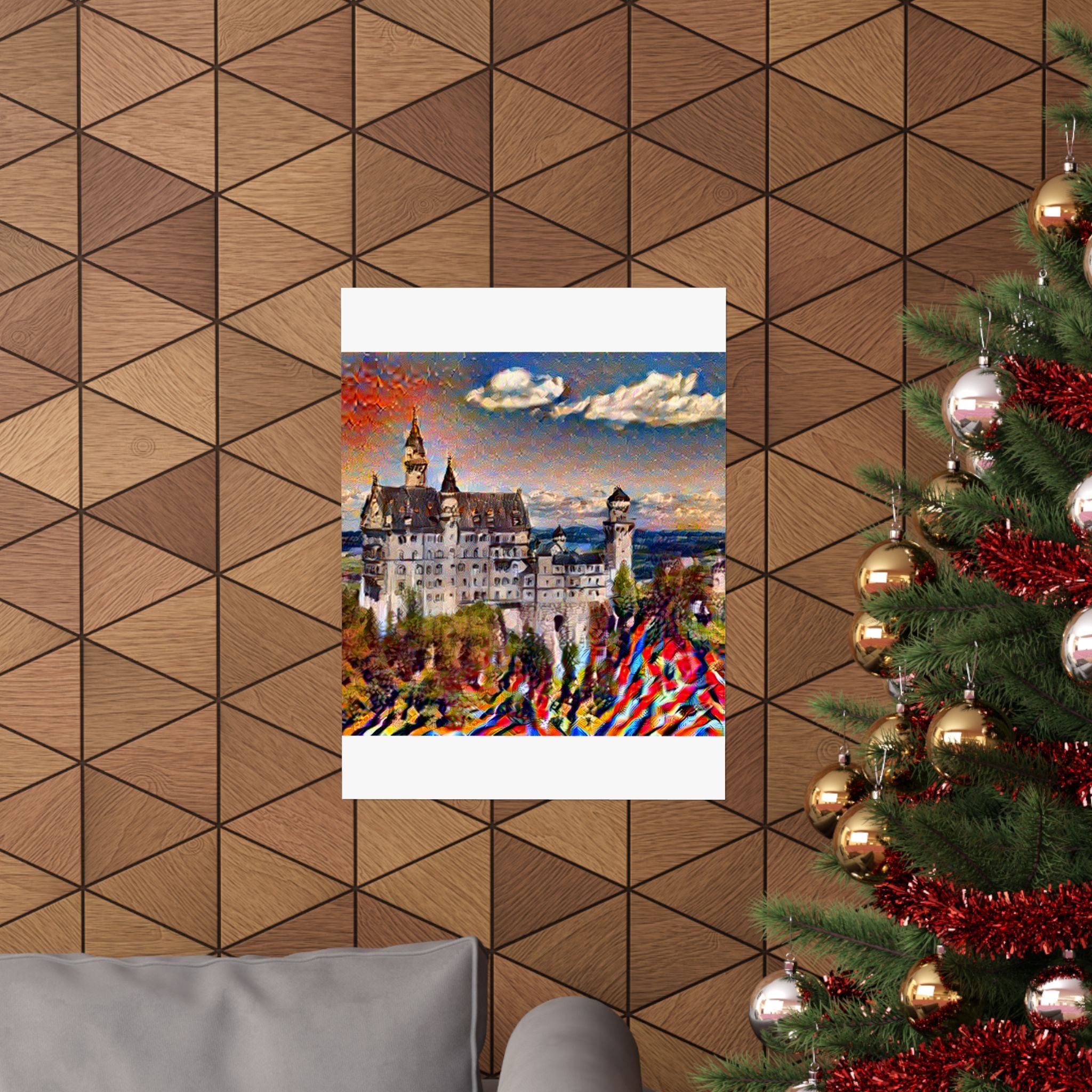 Neuschwanstein in Composition Vii Style - Poster Print