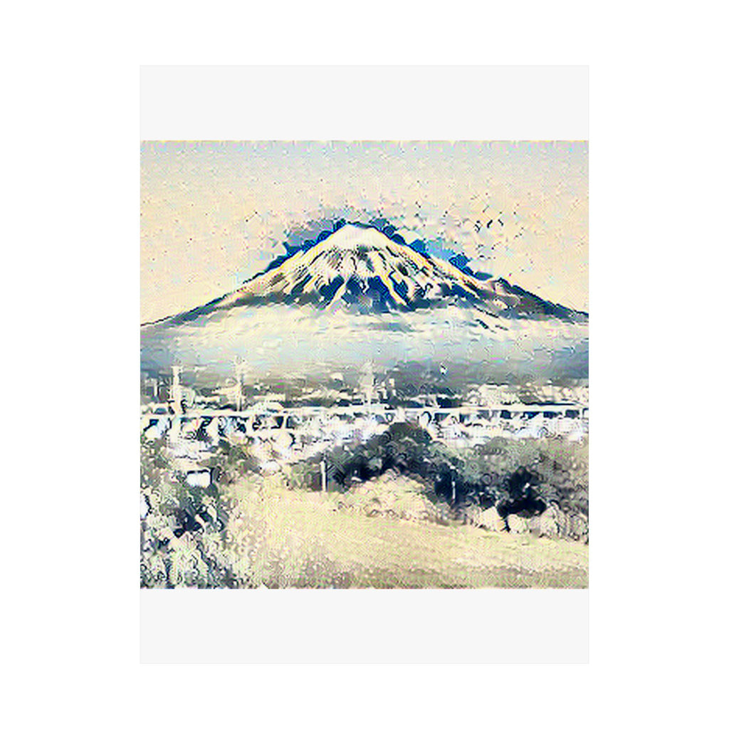 Mount Fuji in The Great Wave off Kanagawa Style | Katsushika Hokusai Inspired Art
