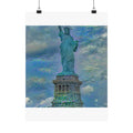 Statue Of Liberty in Water Lilies Style - Poster Print