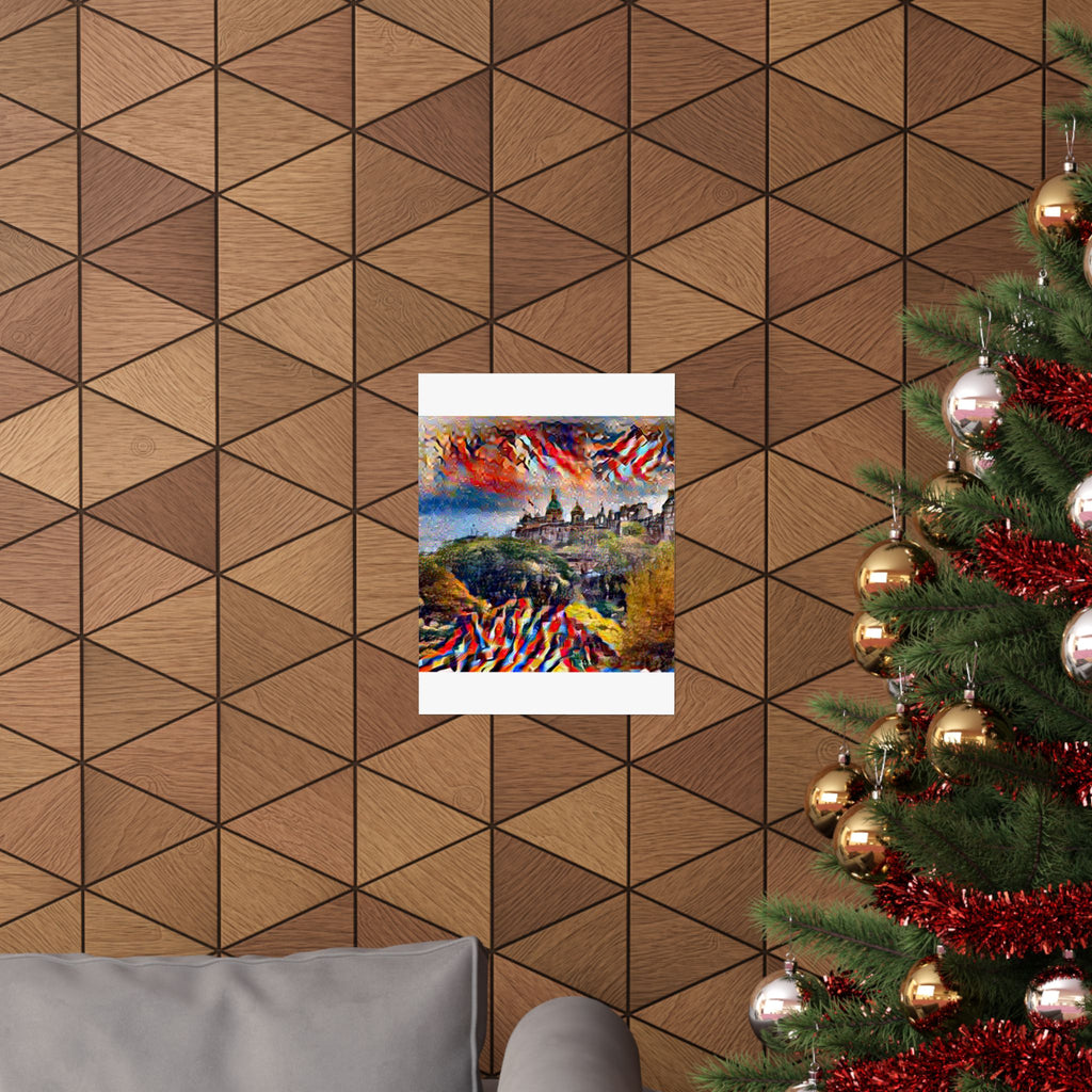 Edinburgh Old Town in Composition VII Style | Wassily Kandinsky Inspired Art