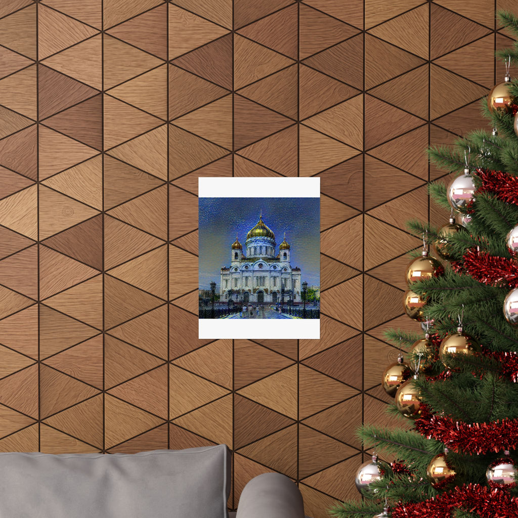 St Basils in Starry Night Style - Poster Print