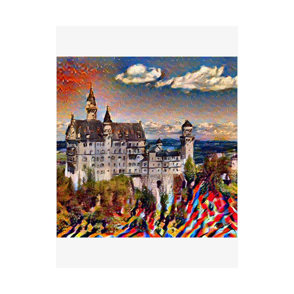 Neuschwanstein in Composition Vii Style - Poster Print