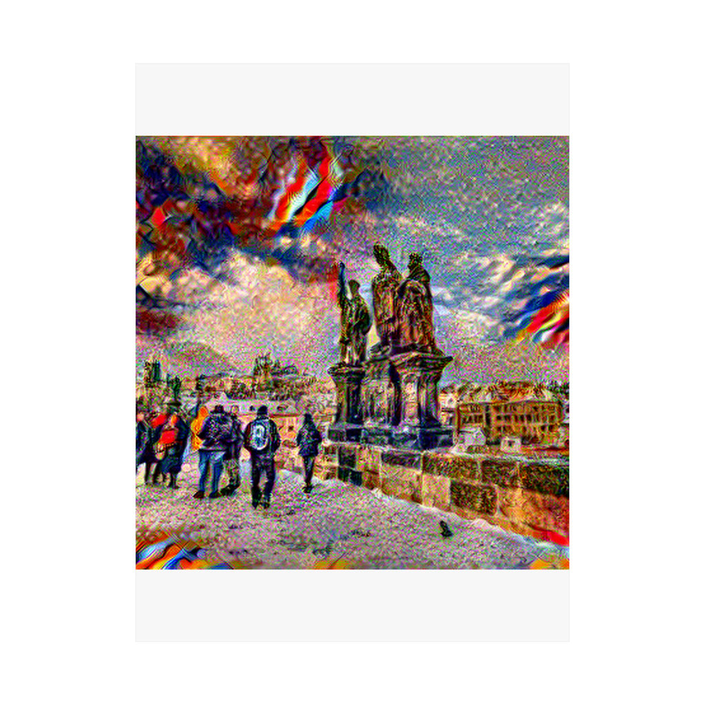 Charles Bridge in Composition VII Style | Wassily Kandinsky Inspired Art