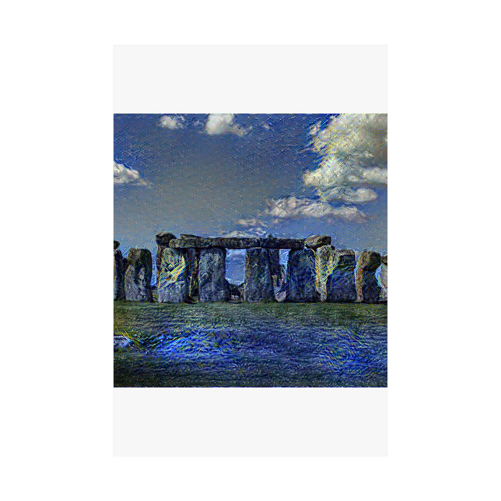 Stonehenge in Starry Night Style - Poster Print