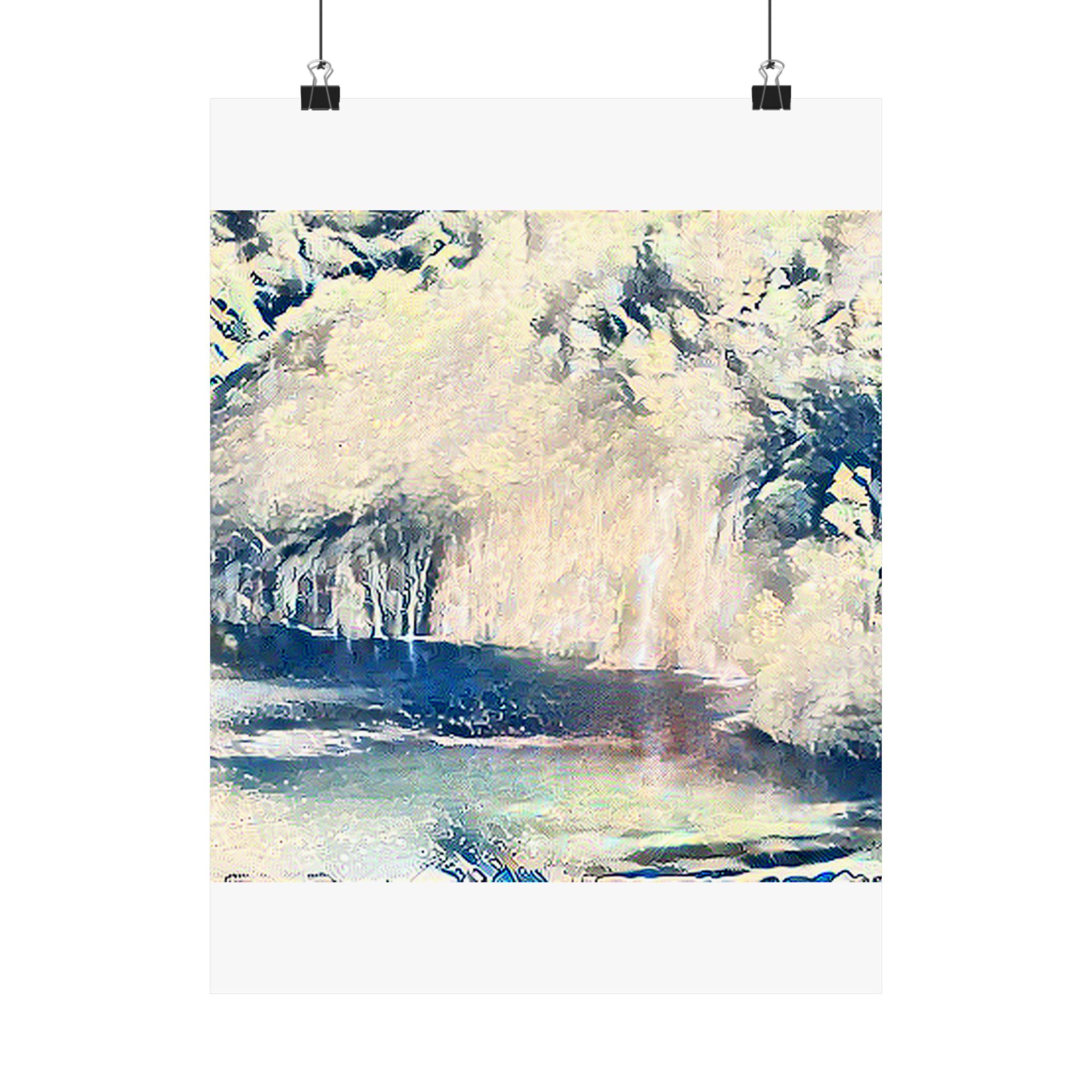 Plitvice Lakes in The Great Wave off Kanagawa Style | Katsushika Hokusai Inspired Art