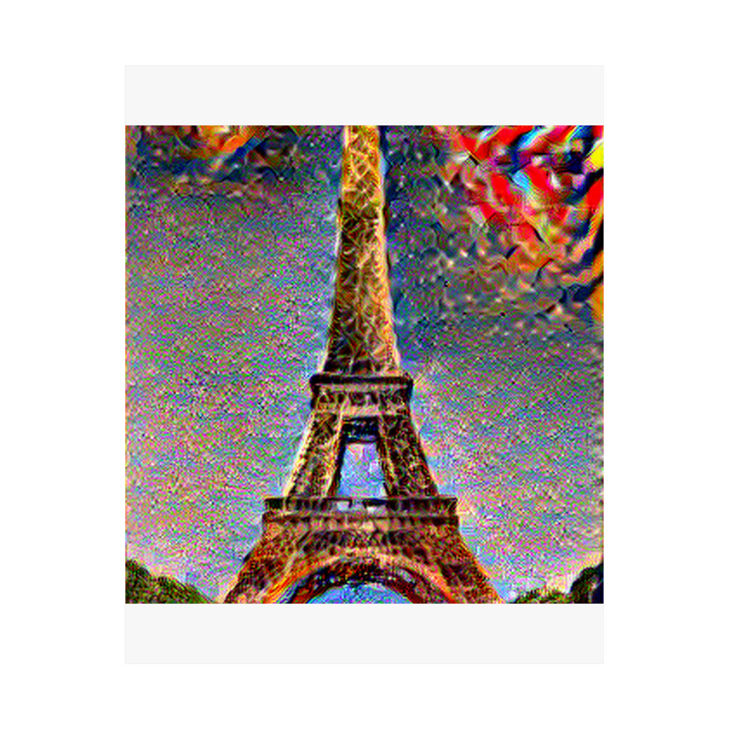Eiffel Tower in Composition Vii Style - Poster Print