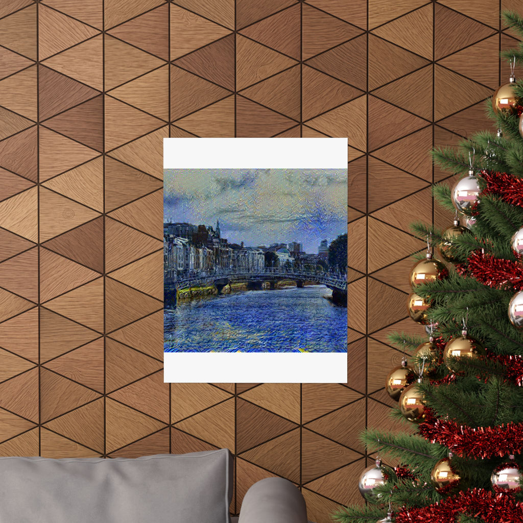 Ha'penny Bridge in Starry Night Style | Vincent van Gogh Inspired Art