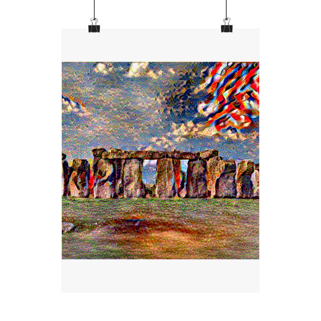 Stonehenge in Composition Vii Style - Poster Print