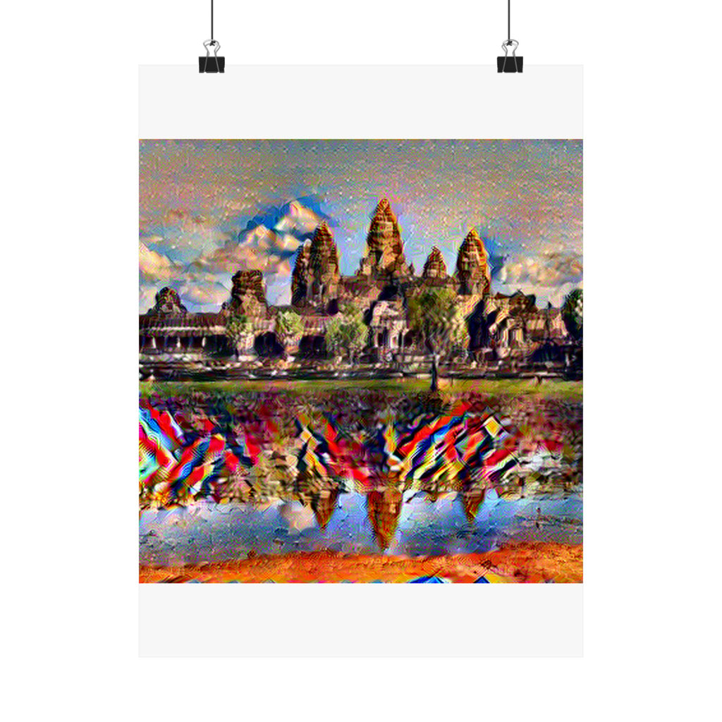 Angkor Wat in Composition VII Style | Wassily Kandinsky Inspired Art