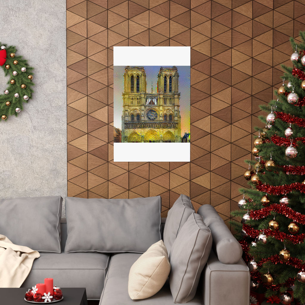 Notre Dame in Cafe Terrace Style - Poster Print