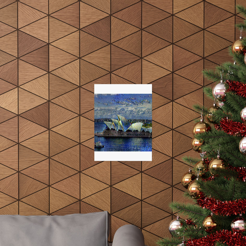 Sydney Opera in Starry Night Style - Poster Print