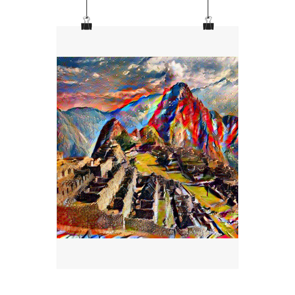 Machu Picchu in Composition Vii Style - Poster Print