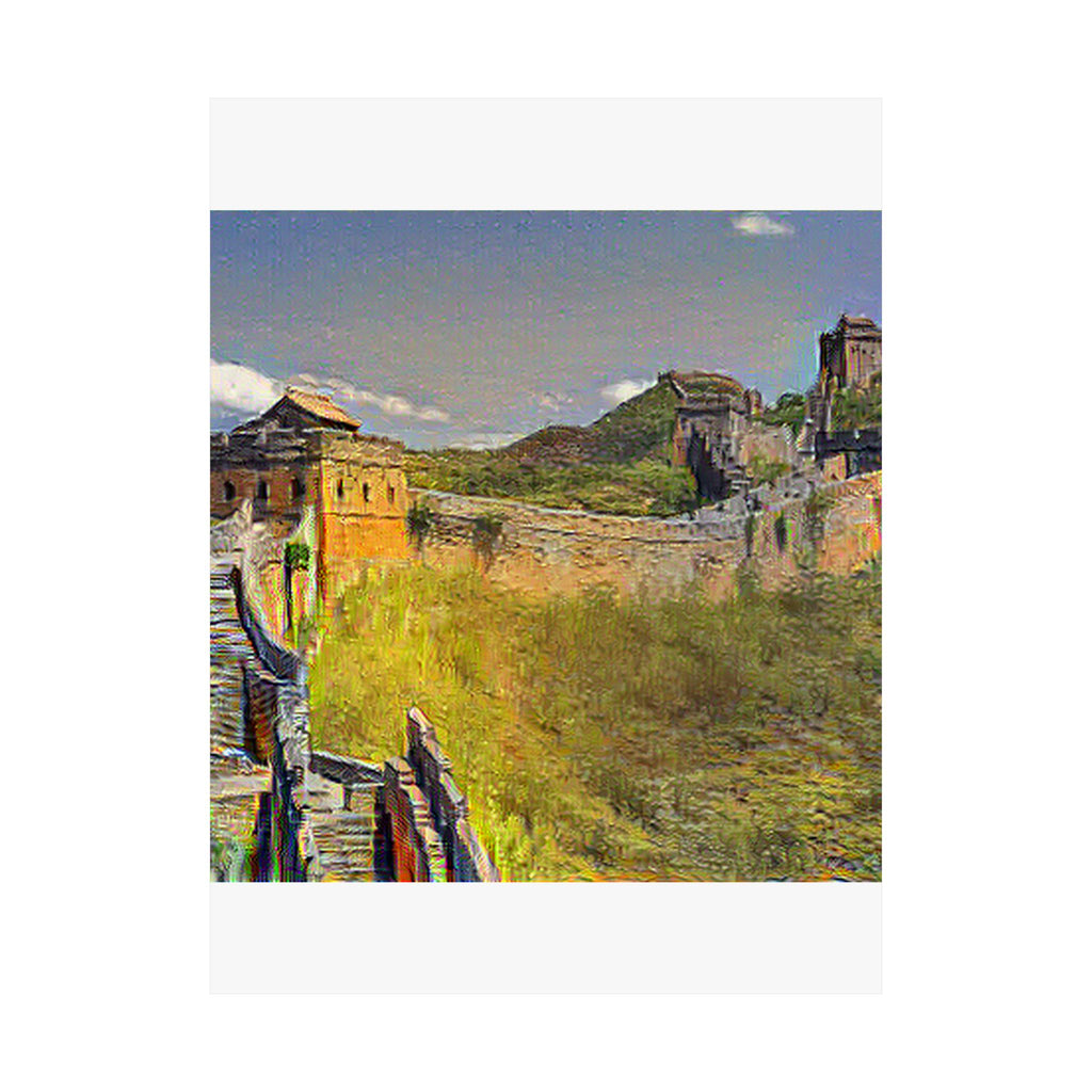 Great Wall of China in Cafe Terrace at Night Style | Vincent van Gogh Inspired Art