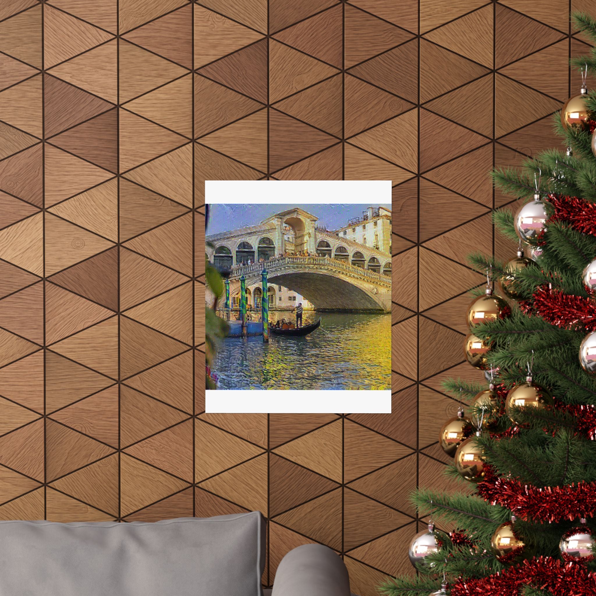 Rialto Bridge in Cafe Terrace at Night Style | Vincent van Gogh Inspired Art