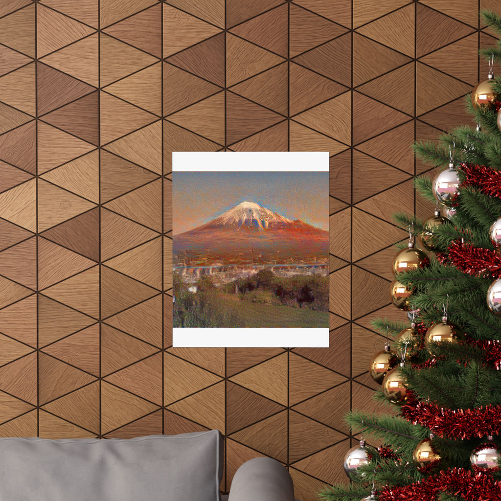 Mount Fuji in The Scream Style - Poster Print