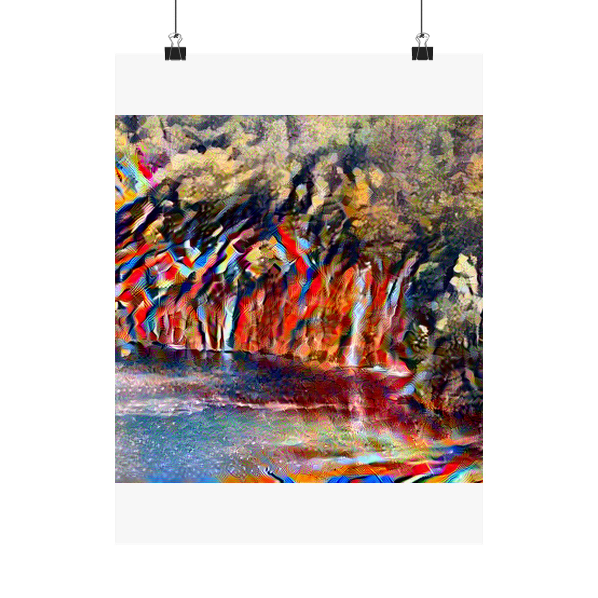 Plitvice Lakes in Composition VII Style | Wassily Kandinsky Inspired Art