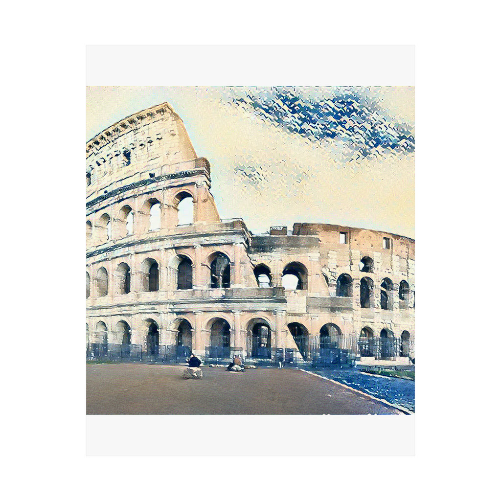 Colosseum in The Great Wave off Kanagawa Style | Katsushika Hokusai Inspired Art