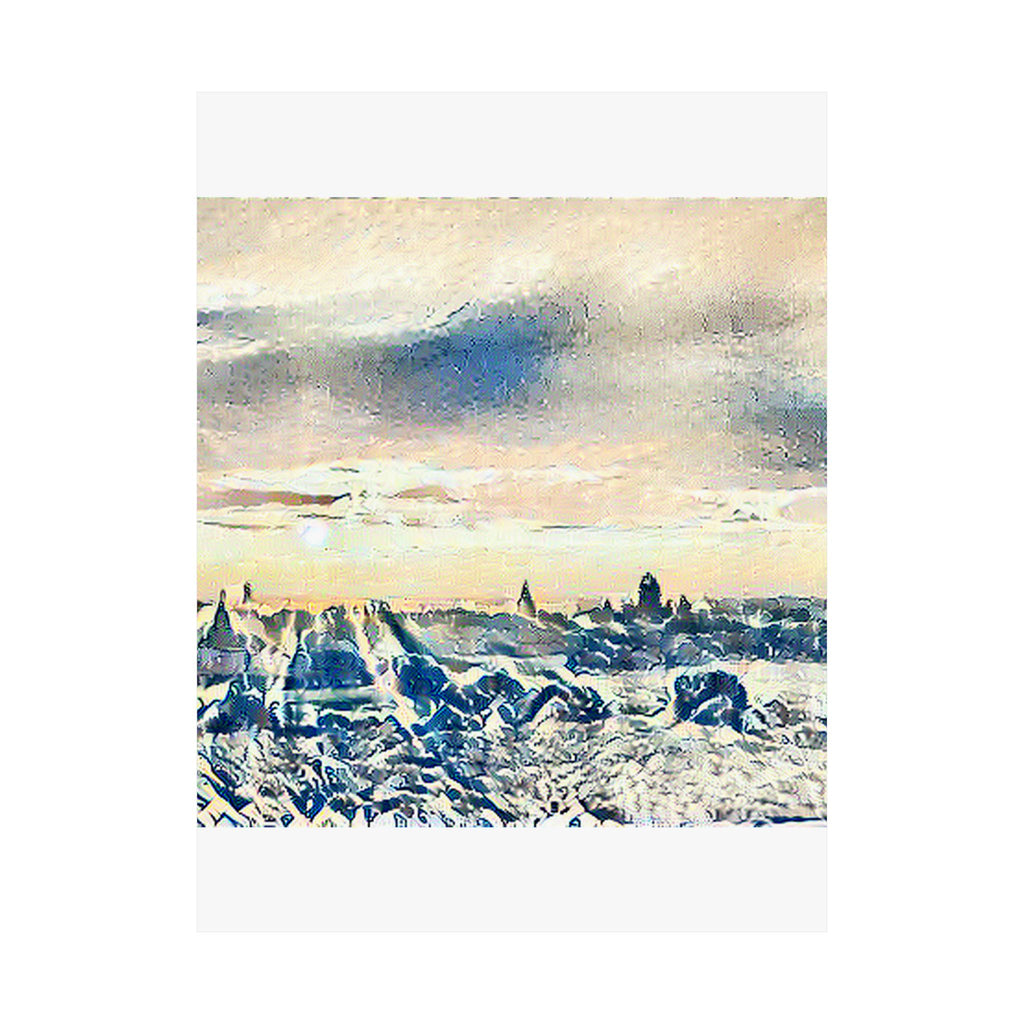 Bagan Temple Plain in The Great Wave off Kanagawa Style | Katsushika Hokusai Inspired Art