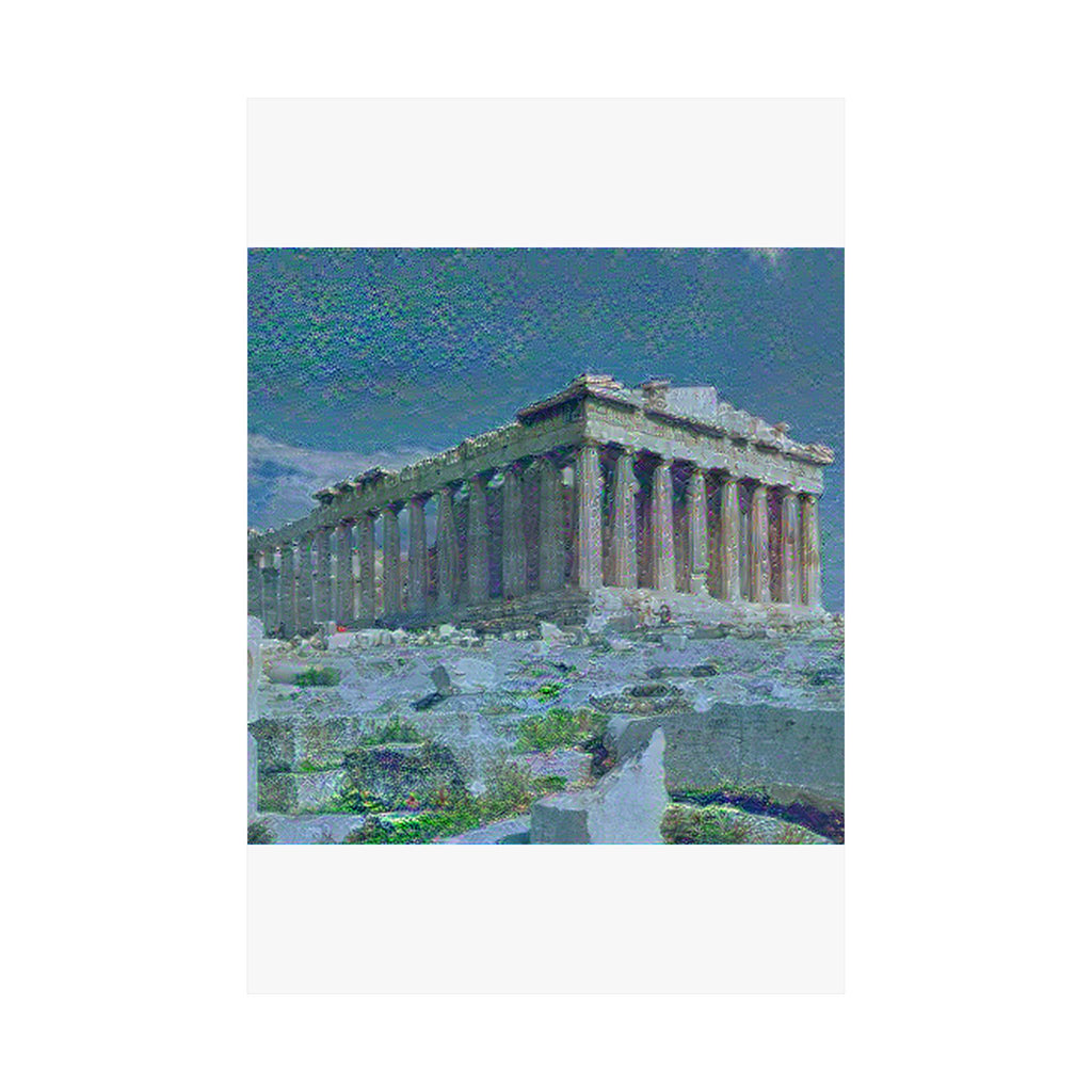 Parthenon in Water Lilies Style | Claude Monet Inspired Art