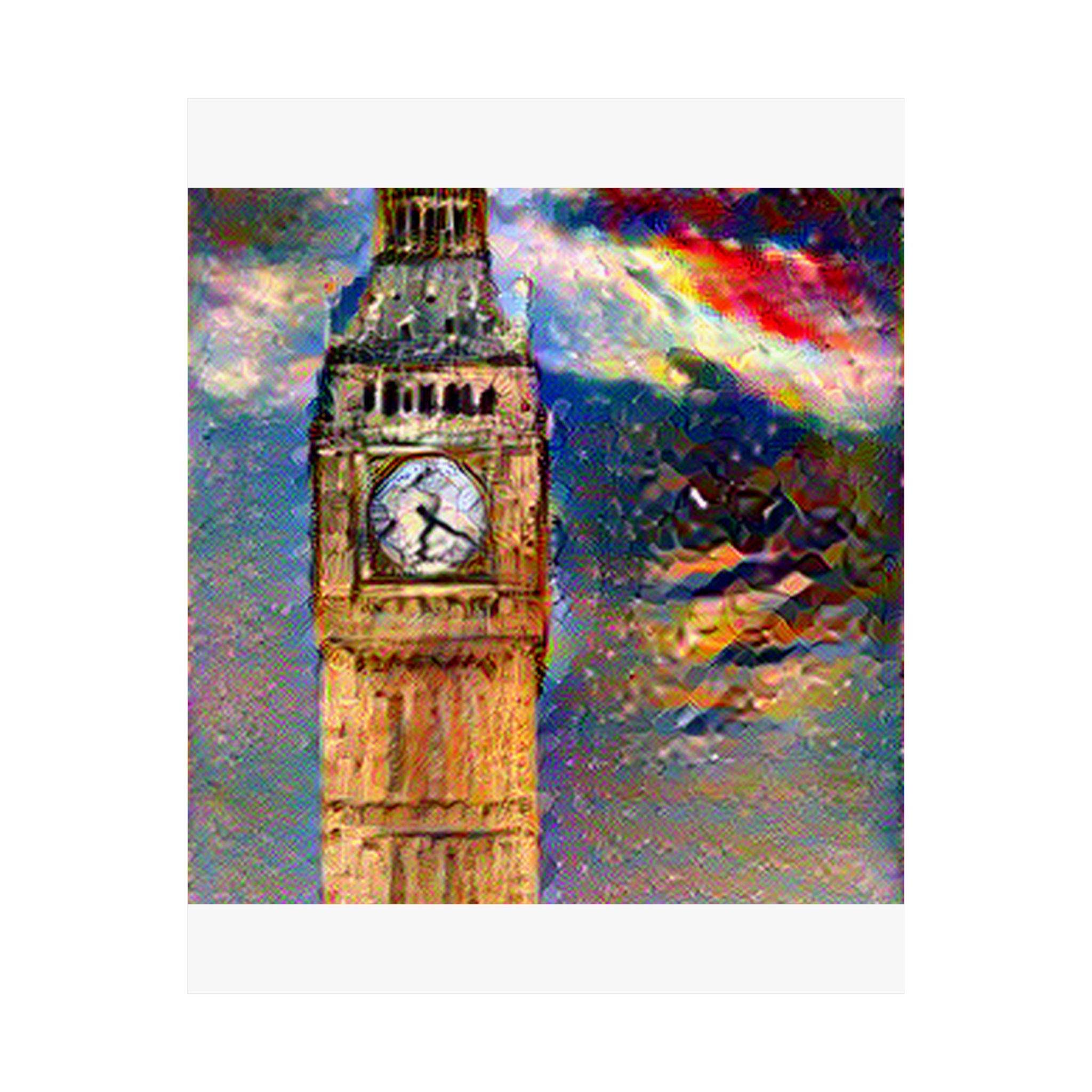 Big Ben in Composition VII Style | Wassily Kandinsky Inspired Art